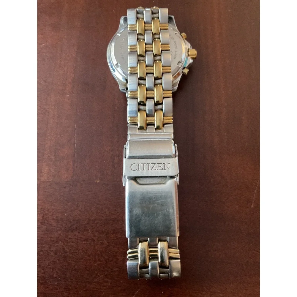 Citizen Promaster Chronograph Two Tone White Dial Watch 0510-K13033 WR100